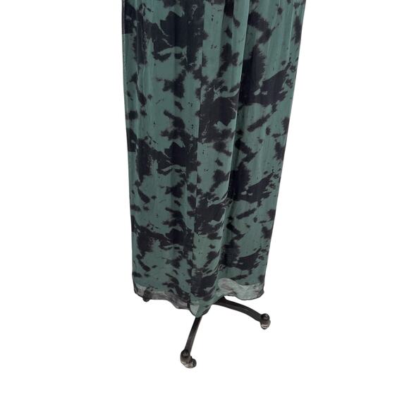 Zara Maxi Dress Tie Dye Printed Chiffon Beaded Straps‎ Green Size Small - Picture 12 of 16